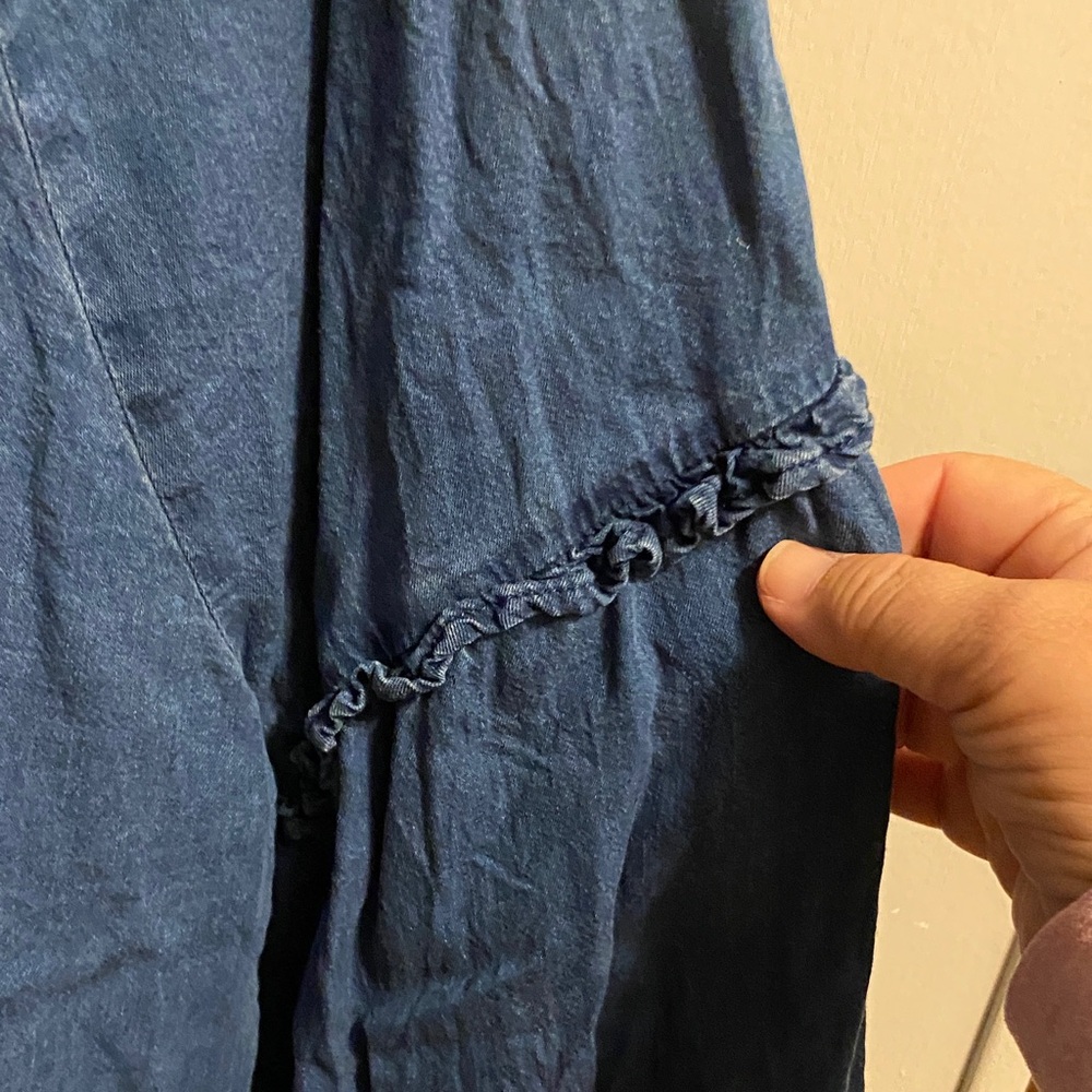Women's Blue Ruffled Top - Picture 4 of 7